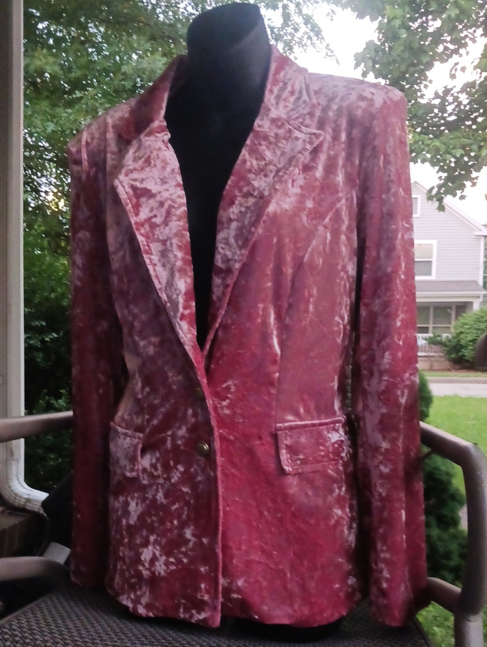 New!Rose colored,crushed velvet,blazer!
